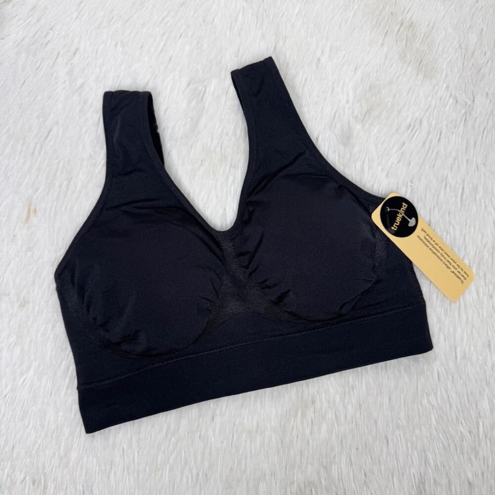 TRUEKIND / black everyday throw-on wireless bralette / S NWT